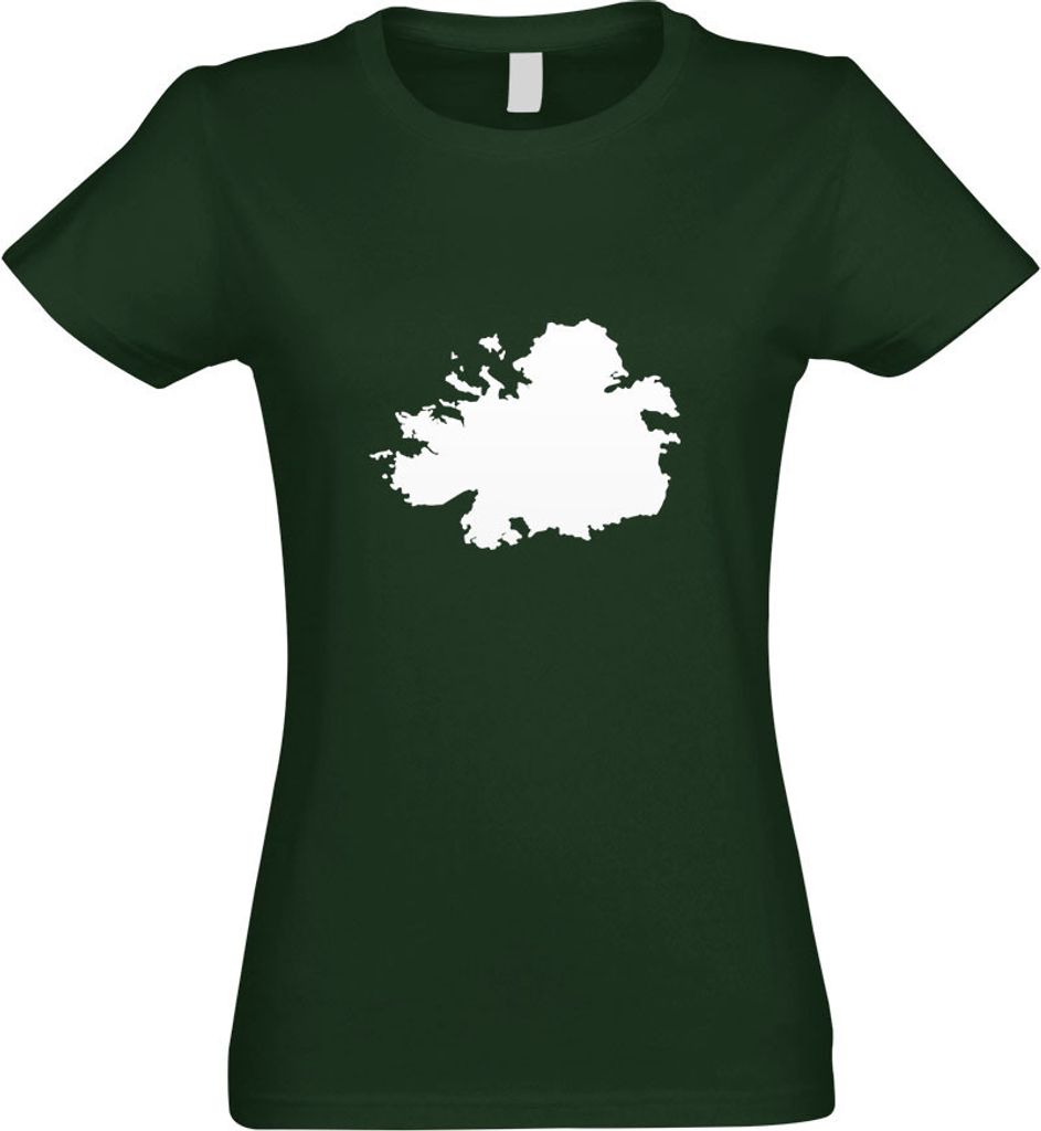 Kiwistar - T-Shirt tailliert - Damen - flaschengrün - Antigua und Barbuda - mit Motiv Bedruckt - Funshirt Design - Sport - Freizeit - Damen - XXL