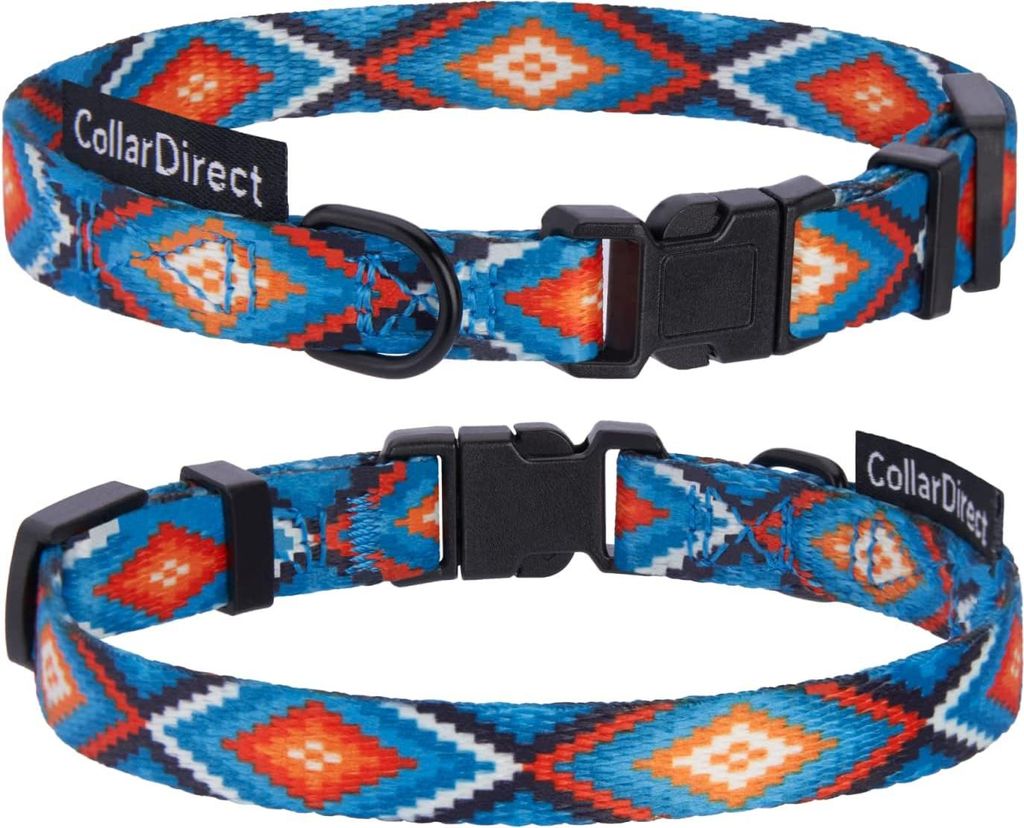 Hundehalsband Nylon mit Schnalle Verstellbarer Halsumfang 35,6-45,7cm Bunt