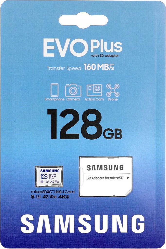 Samsung MB-MC128S, 128 GB, MicroSDXC, UHS-I, 160 MB/s, Zdjęcie produktu 