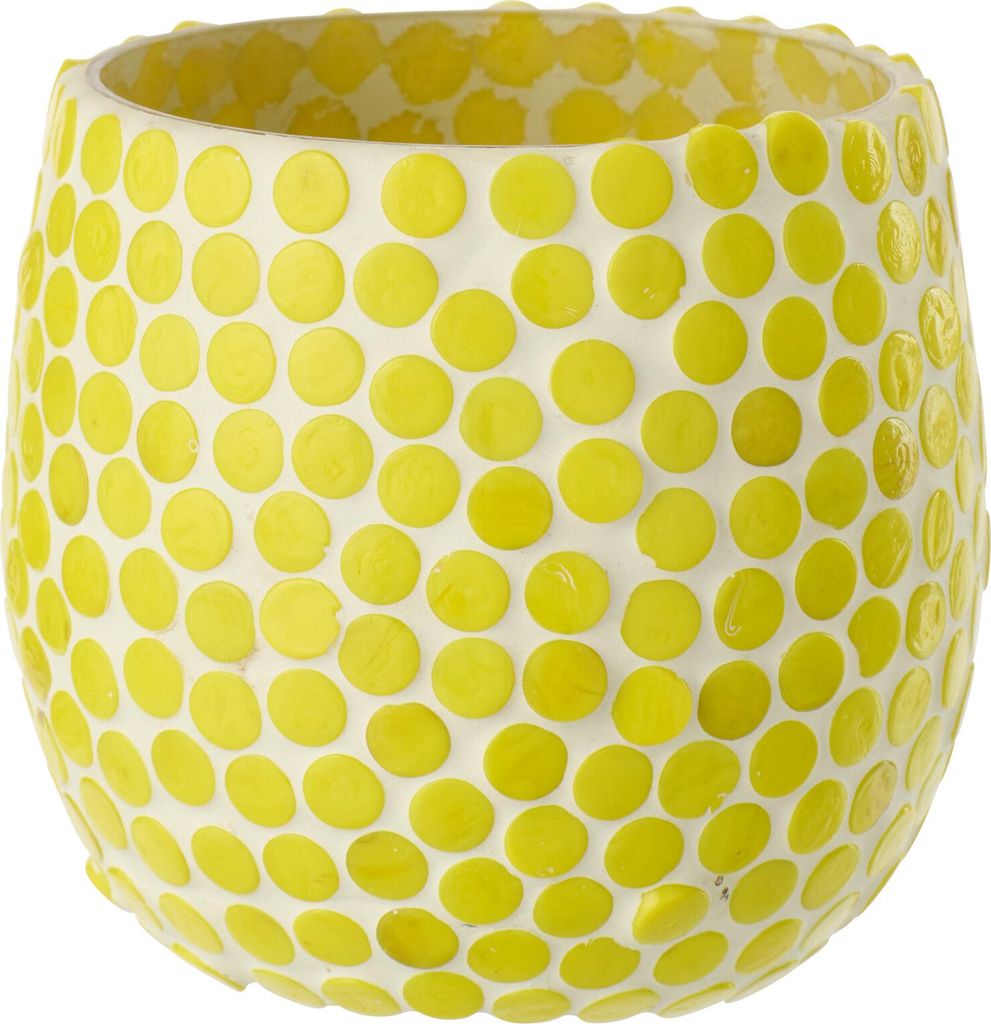 J-Line Kerzenständer Mosaik Glas Gelb Medium