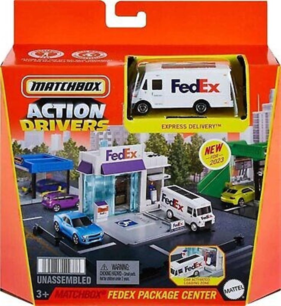 Matchbox Real Adventures Fedex Versandzentrum + Fahrzeug Produktbild 
