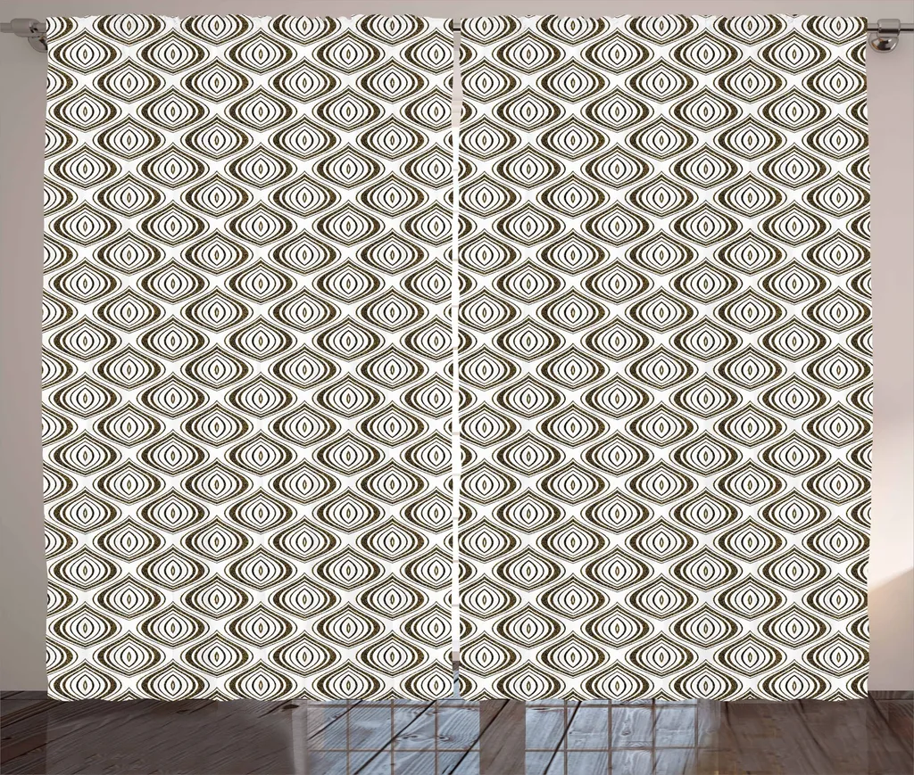 ABAKUHAUS Tende Soggiorno 280x175 cm Astratte Rustiche Giallo Nero