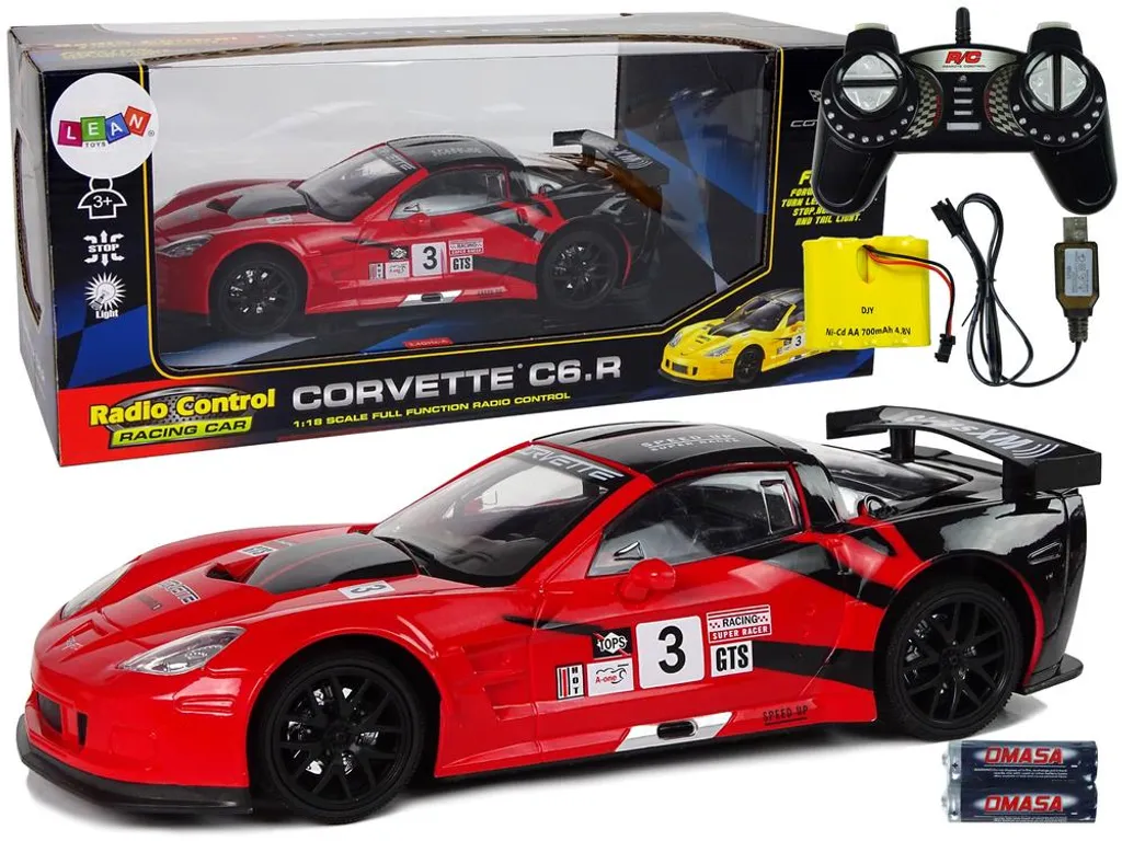 Corvette C6.R 1:18 télécommandée rouge voiture de course GT1 sport