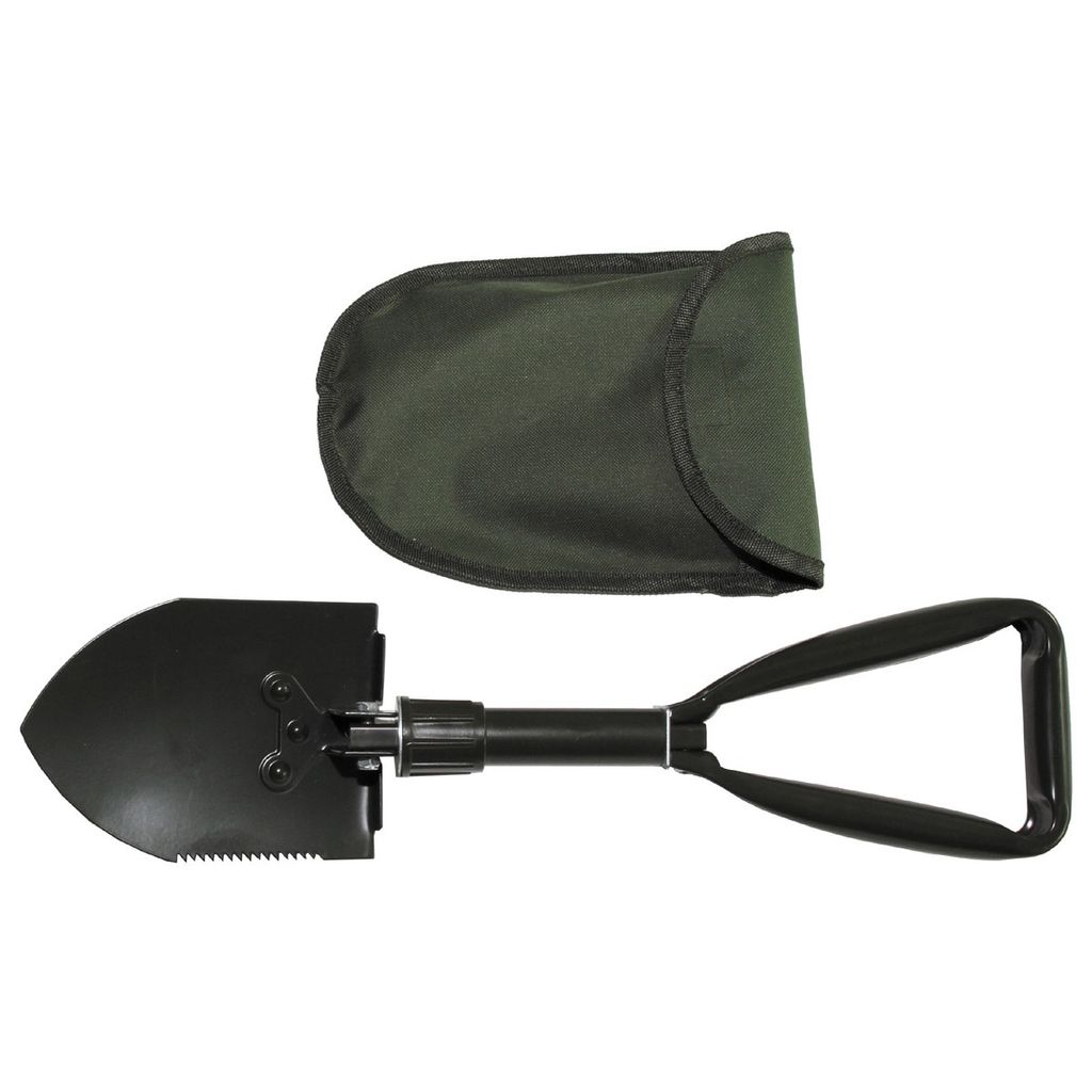 MFH Klappspaten Plastikgriff 3-teilig schwarz mit Tasche Camping Schaufel NEU 