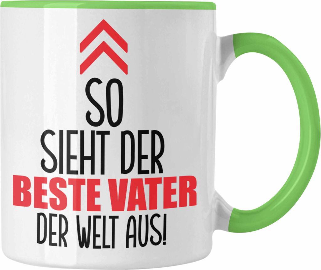 Trendation - Vater Tasse Geschenk Lustiger Spruch So Sieht Der Beste Papa Der Welt Aus Geschenkidee Geburtstag Vatertag (Grün)