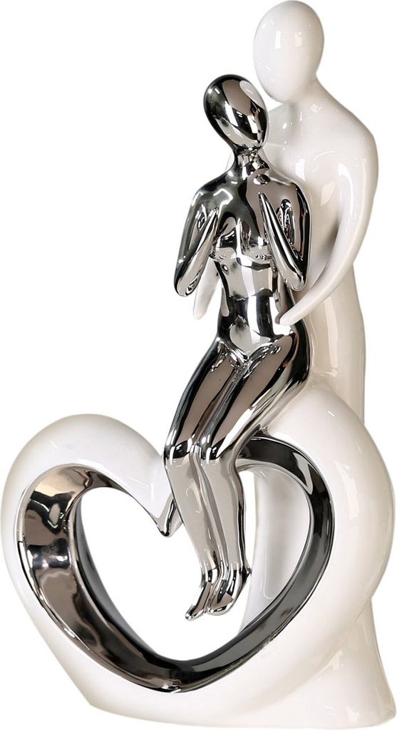 GILDE Dekofigur Figur Romanze weiß, silber H. 33,5 cm,36152 Produktbild 