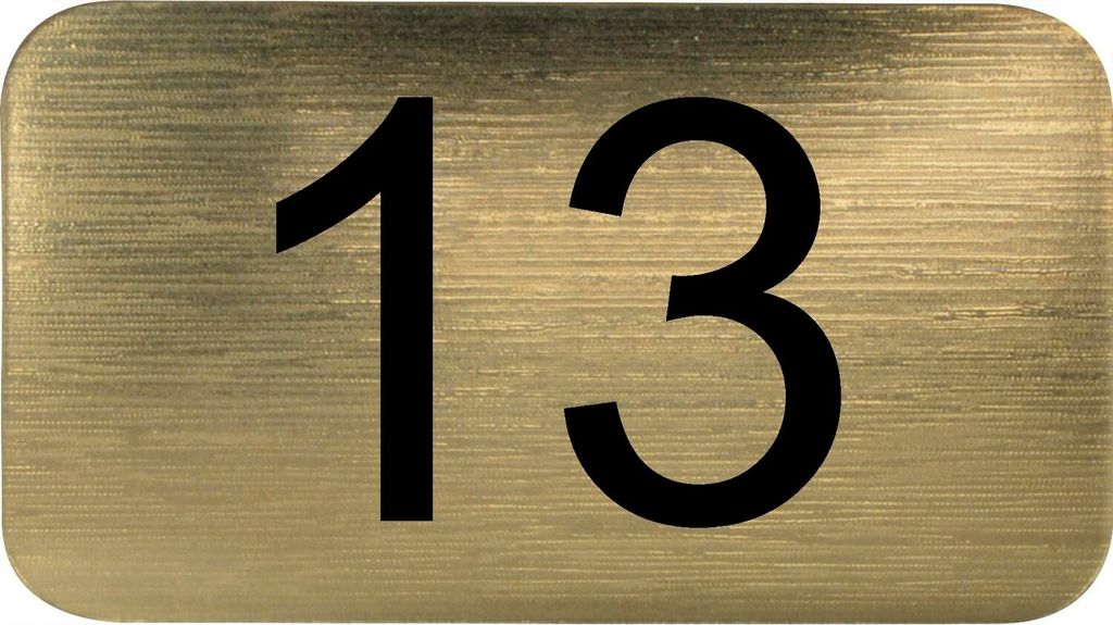 Nummernschild selbstklebend, 35 x 20 mm, Type 13, Kunststoff gold metallic