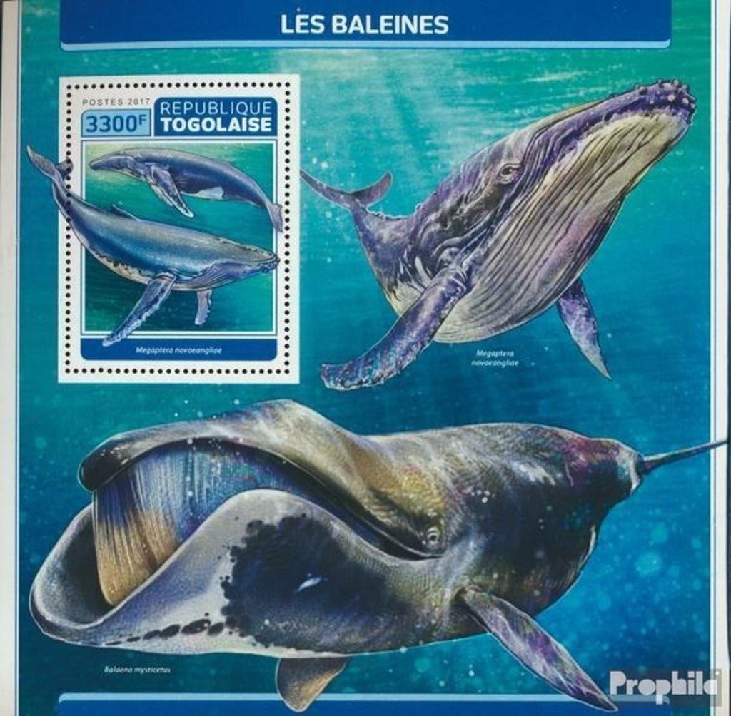 Briefmarken Togo 2017 Mi Block 1453 (kompl. Ausgabe) postfrisch Wale