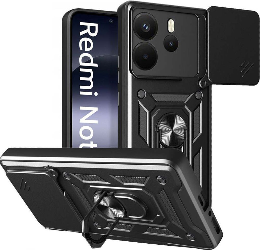 Mobiili tagakaas Tech-Protect Redmi Note 14 4G CamShield Pro, must