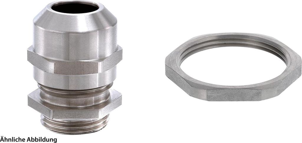 WISKA Edelstahlverschraubung mit Gegenmutter M32x1,5 inkl. O-Ring Edelstahl (1.4305) Gewindelänge 8,0mm - 1 Stück