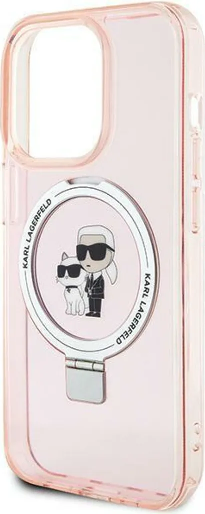 Custodia iPhone 15 Pro Karl Lagerfeld MagSafe Ring Stand Rosa Originale - 11