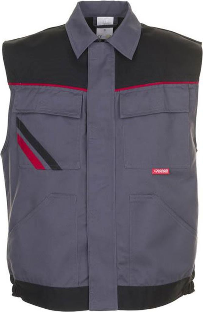 Größe S Herren Planam Highline Weste schiefer schwarz rot Modell 2362