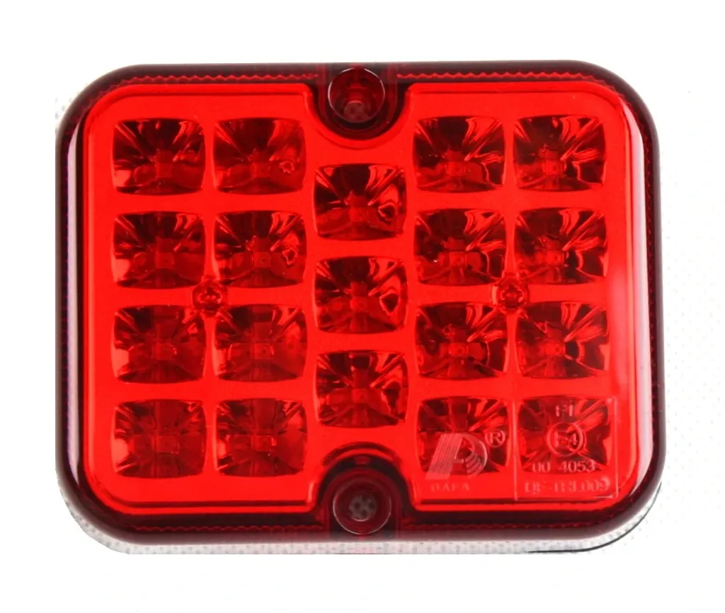 Feu de brouillard arrière à LED rouge 12V de forme carrée pour camions - 14