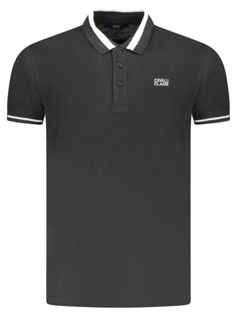 Cavalli Class Herren KURZARM-POLOSHIRT Schwarz TXT64RKB002_NE05051 : Größe - L Größe: L