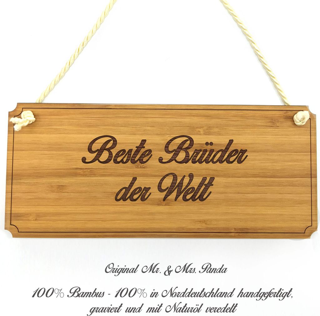 Mr. & Mrs. Panda Schild Brüder - Geschenk, Shabby, Wegweiser, Brother, Türschild, Praxisschild, Geschenkidee, Landhaus, Dankeschön, Kinder, Hinw...