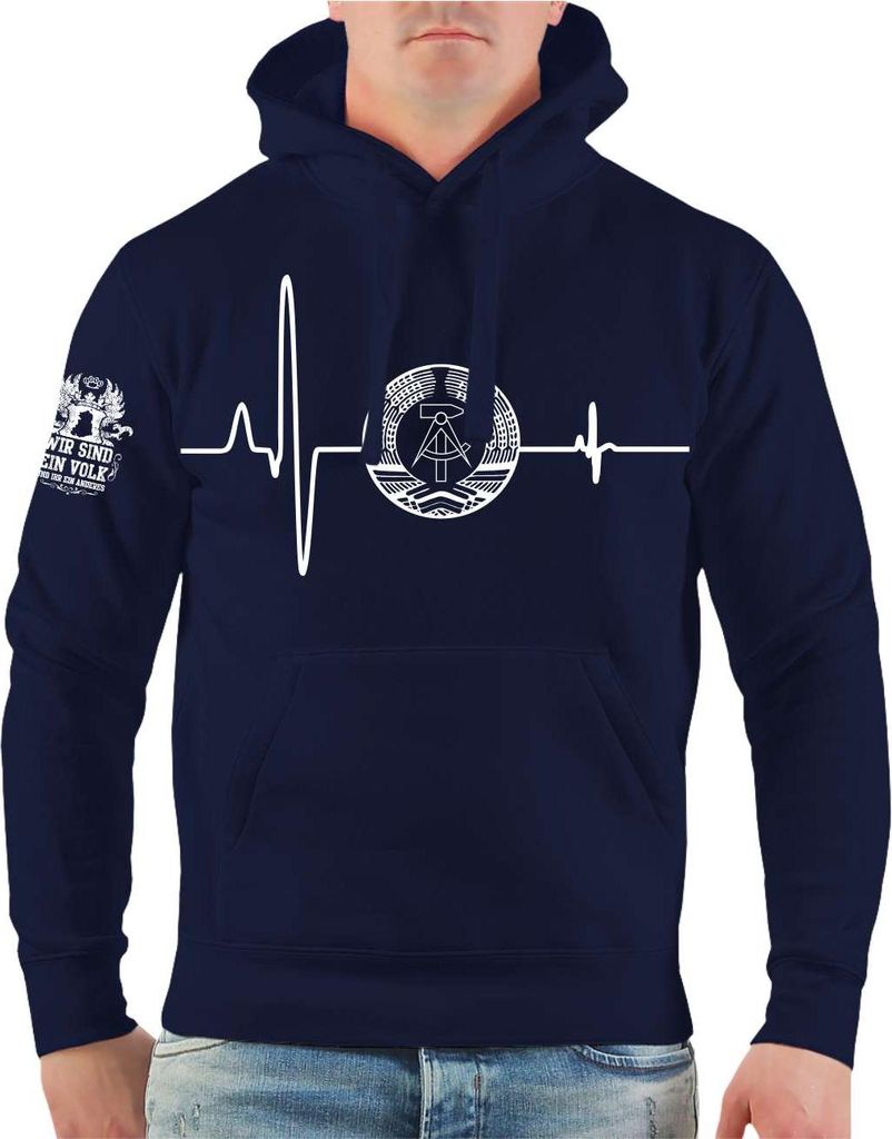 Herren Kapuzenpullover DDR Herzschlag