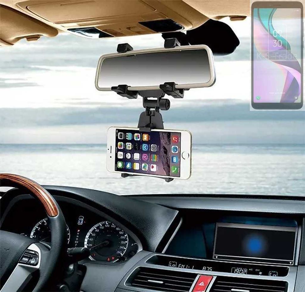K-S-Trade Smartphone Halterung kompatibel mit TCL Ion X Rückspiegel Halterung schwarz Auto Halterung KFZ Halter