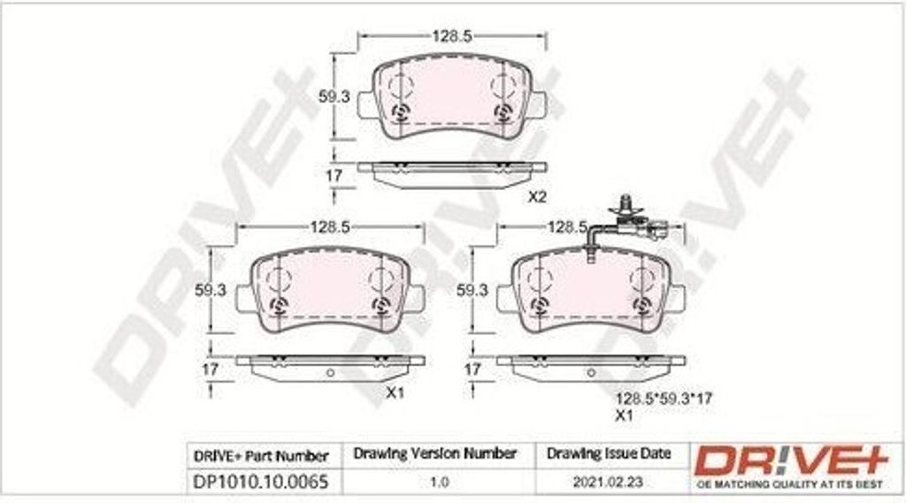 Dr!ve+ DP1010.10.0065 - OE 44060 00Q0H Bremsbeläge, Hinten für Movano B (X62)