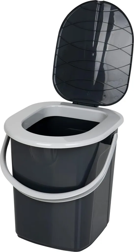 WC chimique portable de camping 22L en plastique recyclé anthracite
