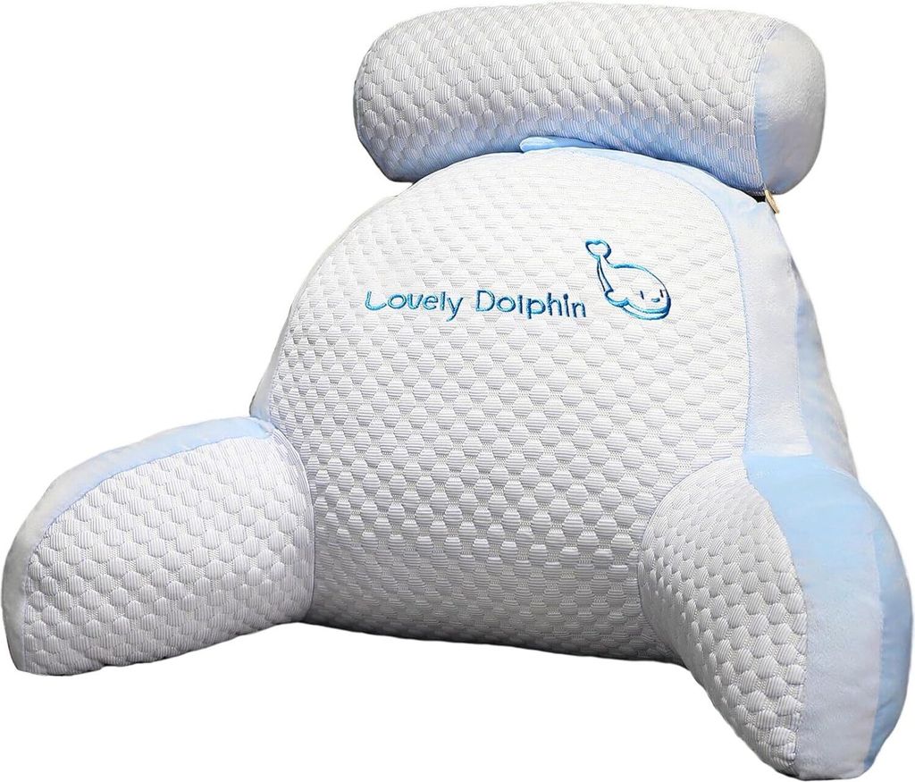 Lesekissen für das Bett, schöne 2-in-1-Rückenlehnenkissen, 70 x 50 × 25cm, multifunktionales Sofa- und Nachttischkissen, abnehmbares Rückenst...