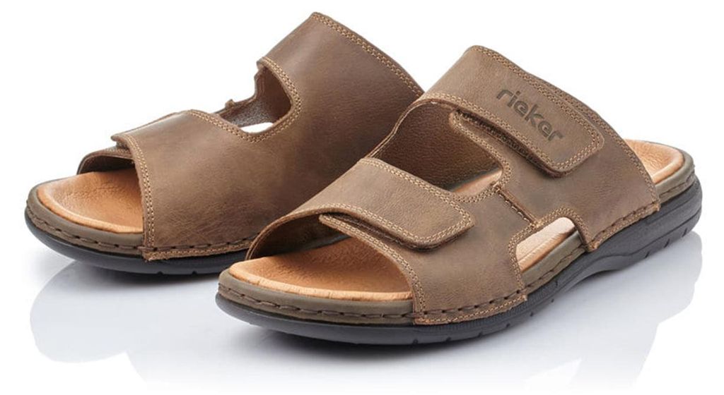 Rieker Herren Echtleder Pantolette braun, Herren:42 EU Produktbild 