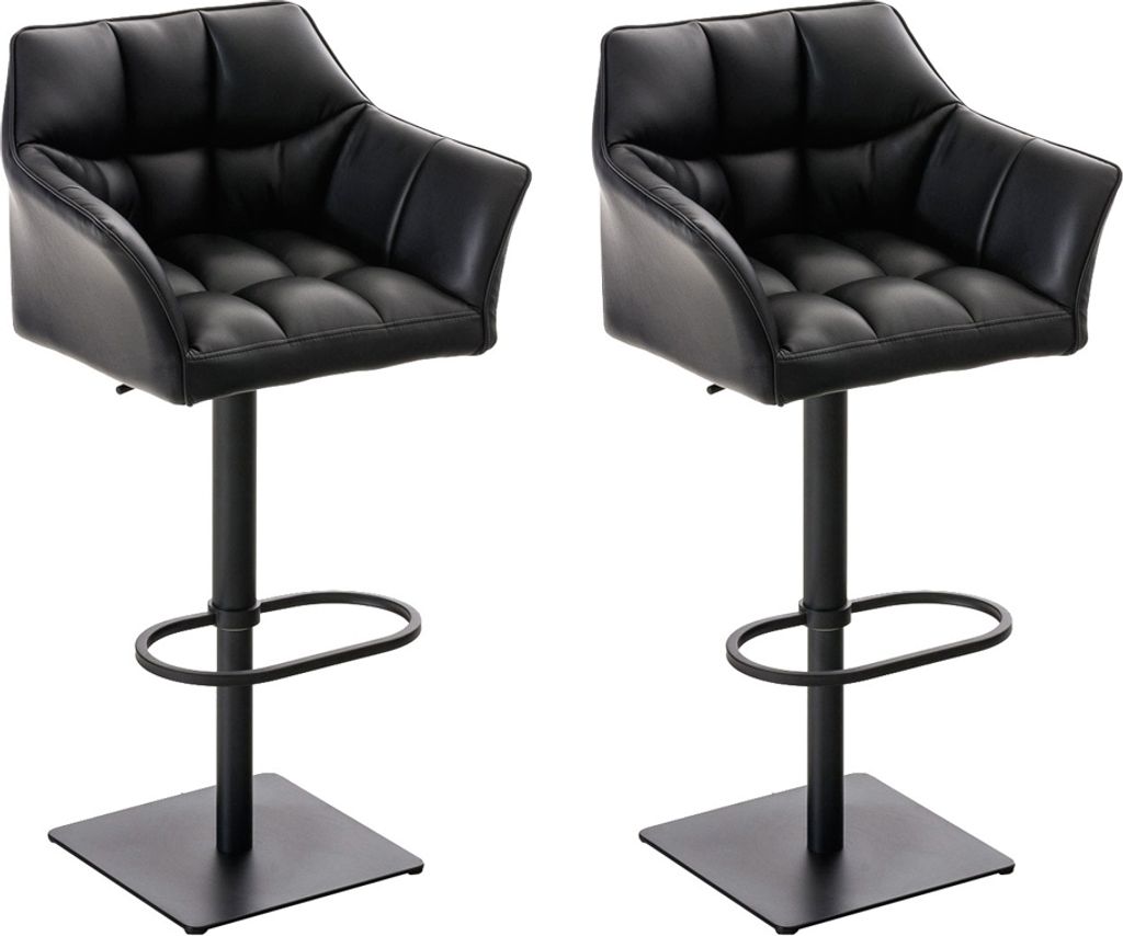 2er Set Barhocker HLO-CP1 Kunstleder schwarz  schwarz Produktbild 