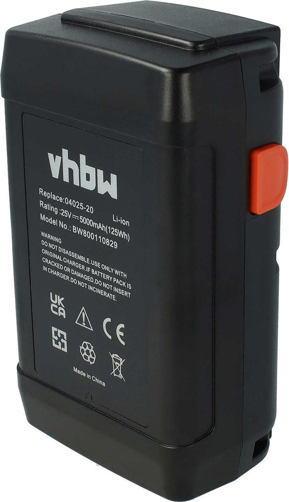 vhbw Akku kompatibel mit Gardena Spindelmäher 380 C (4024-20), 380 EC (4028-20), 380 Li (4025-20) Rasenmäher (5000mAh 25V Li-Ion)