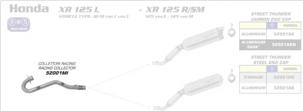 Collecteur d'échappement ARROW pour Honda XR 125 : Booster sa Moto