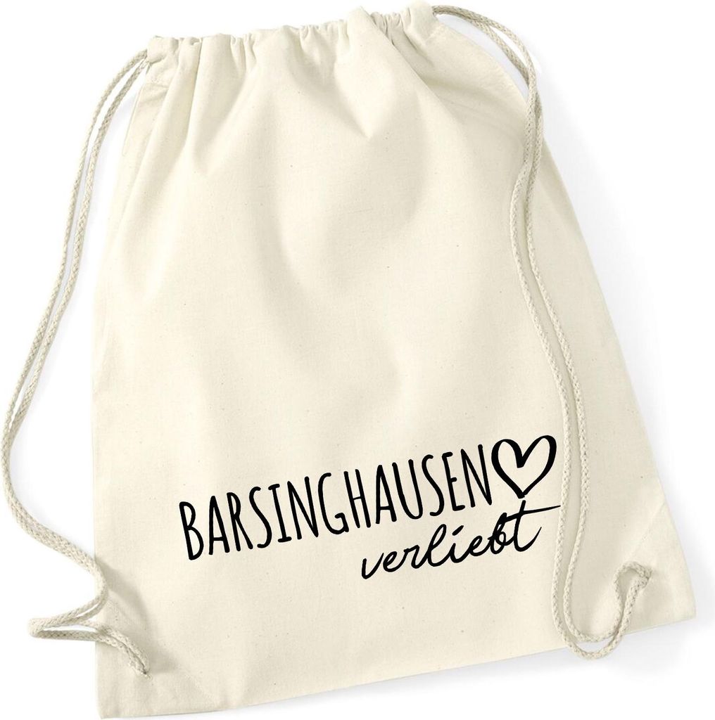 Huuraa Turnbeutel Barsinghausen verliebt 12 Liter Natural Baumwolle Rucksack Geschenkidee