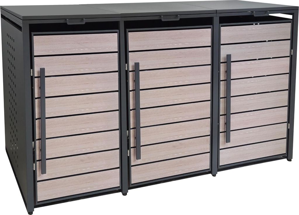 Metall Mülltonnenbox 3er Mülltonnenverkleidung 196 x 118 cm Produktbild 