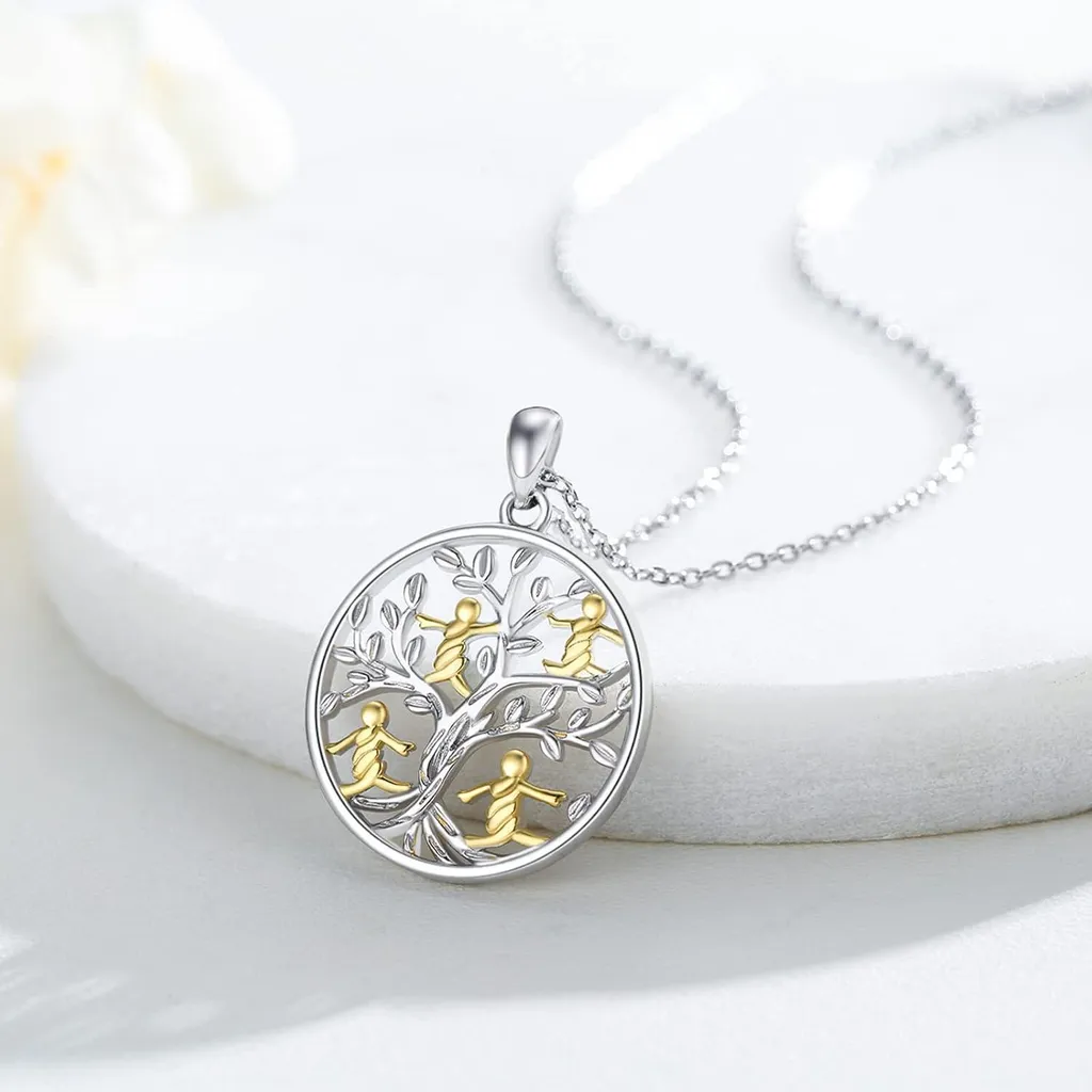 CRYSLOVE Collana Albero Della Vita In Argento 925 Con Cristalli – Ciondolo 12,1x13,9 Mm, Catena 45+5 Cm, Gioiello Anallergico Con Confezione Regalo
