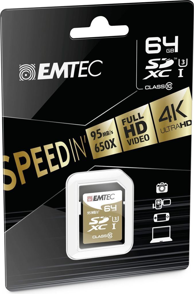 EMTEC Speedin - Flash-Speicherkarte - 64GB - UHS Class 3 / Image du produit 