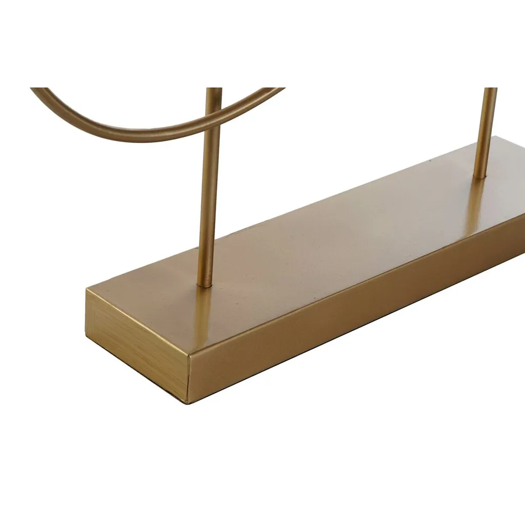 Statue Décorative Abstraite Design Moderne Noir et Or 56 cm de Long