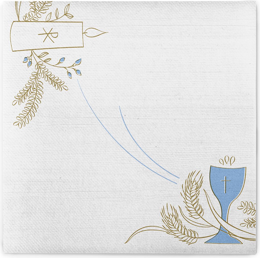 Airlaid Serviette Kommunion/Konfirmation Holz in Blau-Grau Produktbild 
