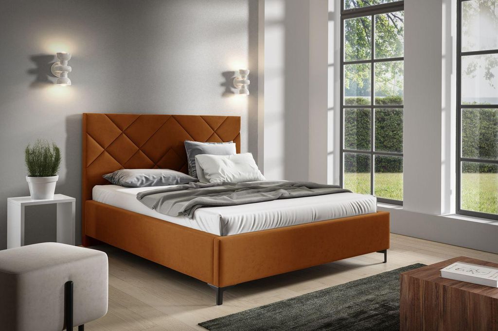 Polsterbett 140x200 ODETA 11 - orange