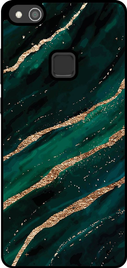 Smartphonica Telefon Fall geeignet für Huawei P10 Lite mit Marmor Druck - TPU zurück Abdeckung Fall Marmor Design - Grün Gold