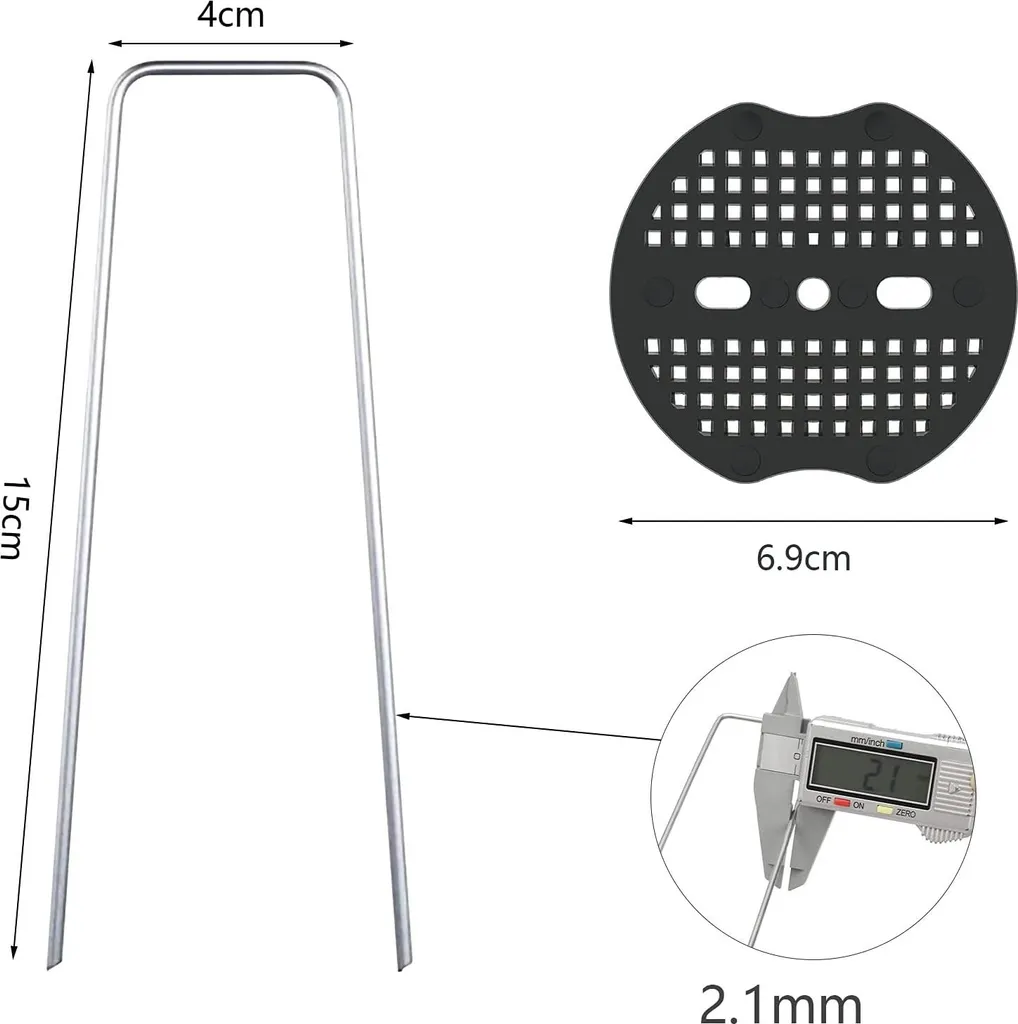 Piquets métalliques pour géotextile, lot de 50 agrafes de fixation sol