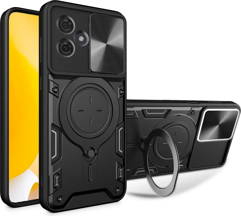 Custodia Motorola Moto G54 5G Armor: Protezione Fotocamera e Anello
