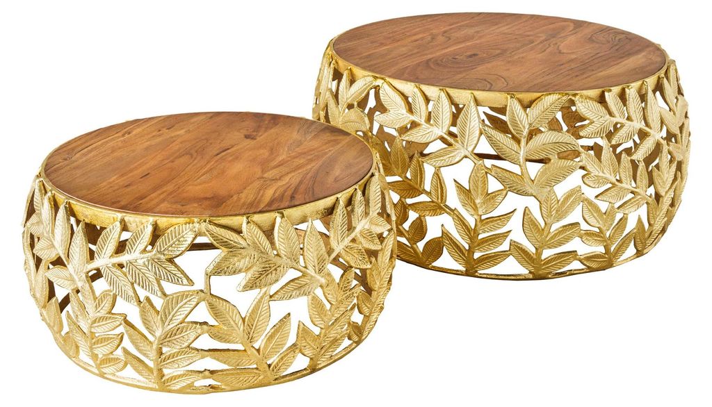 Couchtisch 68cm Holz Gold Design Tisch Modern Wohnzimmer JETZT KAUFEN