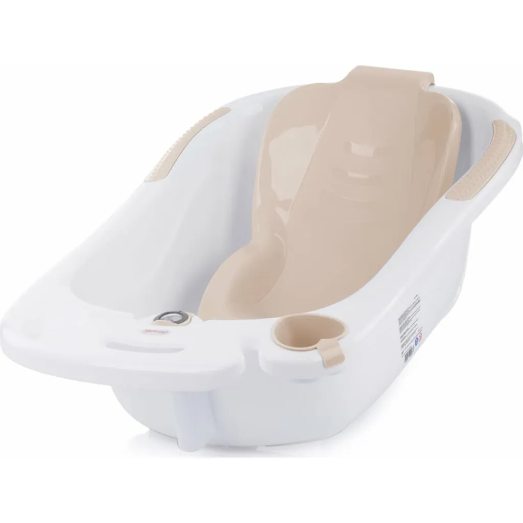 Baignoire Vela 87cm Mocca Antidérapante avec Support pour Nouveau-Né