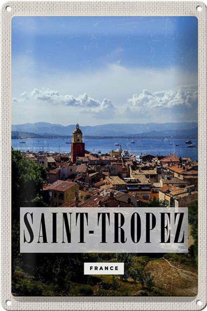 Blechschild Reise 20x30cm Saint-Tropez France Panorama Poster