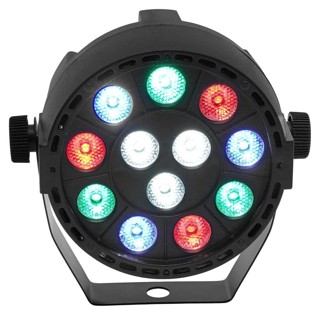 LED PAR Scheinwerfer - 4er-Set Bühnenlicht - 12 W RGB - DMX512 & musikgesteuert - Fernbedienung - 90–240 V - Schwarz