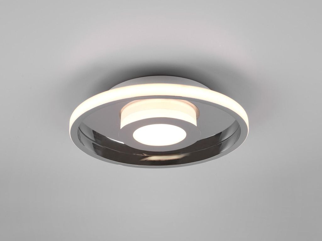 Trio LED Deckenleuchte ASCARI Ø 30cm Silber Chrom