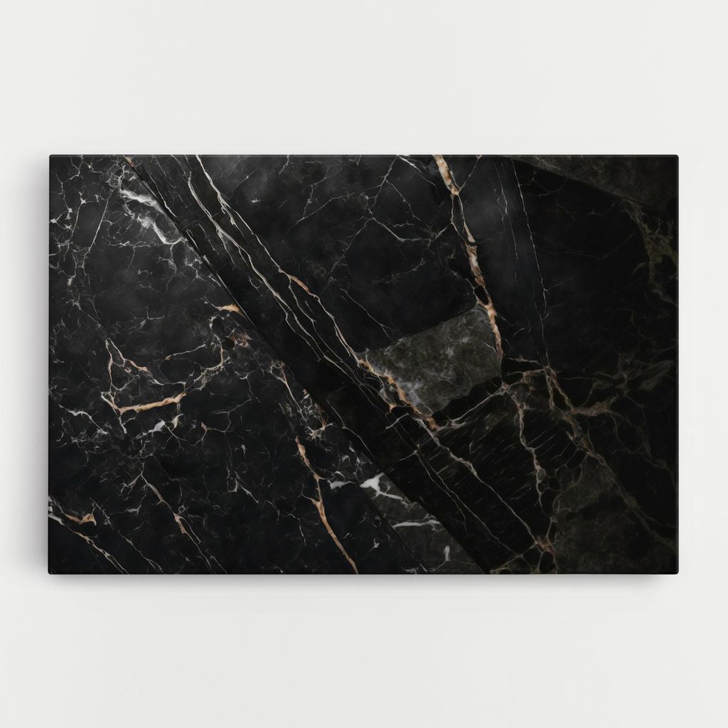 ARTHUB Leinwandbild 50x70 cm, Black Brown Marble | Wohnzimmerdekoration, Hängende Bilder, Wanddekoration, Heimdekoration, Abstrakte, Marmor