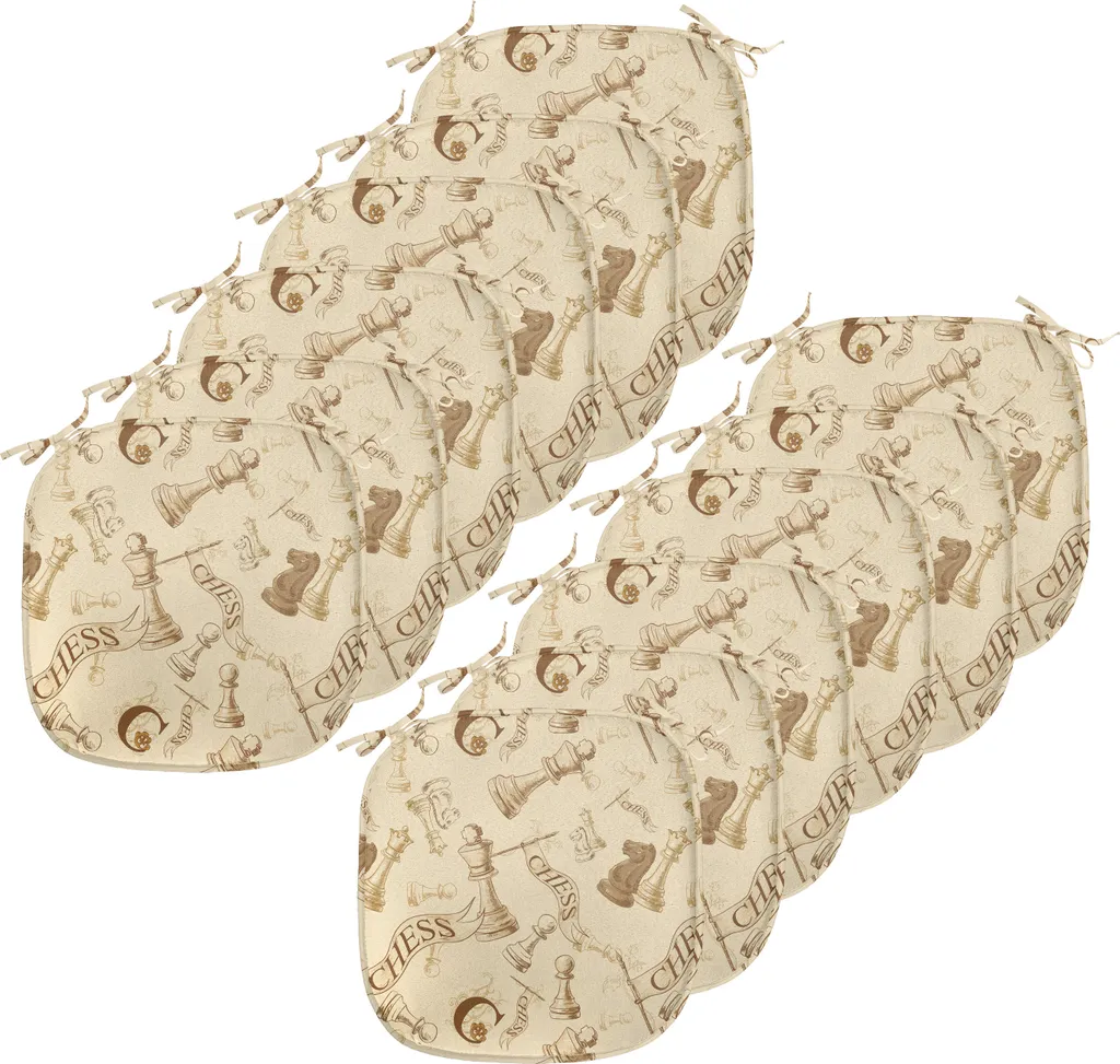 Cuscini Sedie Cucina 40x40 Beige Impermeabili ABAKUHAUS - Pack 12 Pezzi