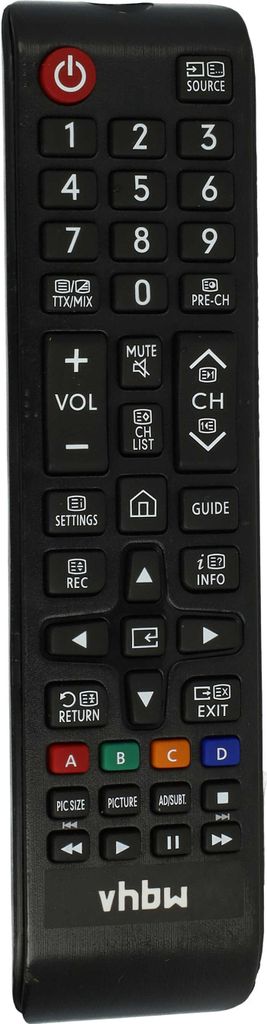 vhbw Fernbedienung kompatibel mit Samsung UE65MU7000, UE65MU6500, UE65MU6670, UE65MU6470, UE65MU6470UXXU Fernseher, TV - Ersatzfernbedienung