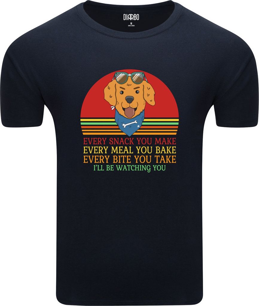 Diarbo Herren T-Shirt mit Lustiger Aufdruck Lustiger Hundetext Dunkelblau Gr.S