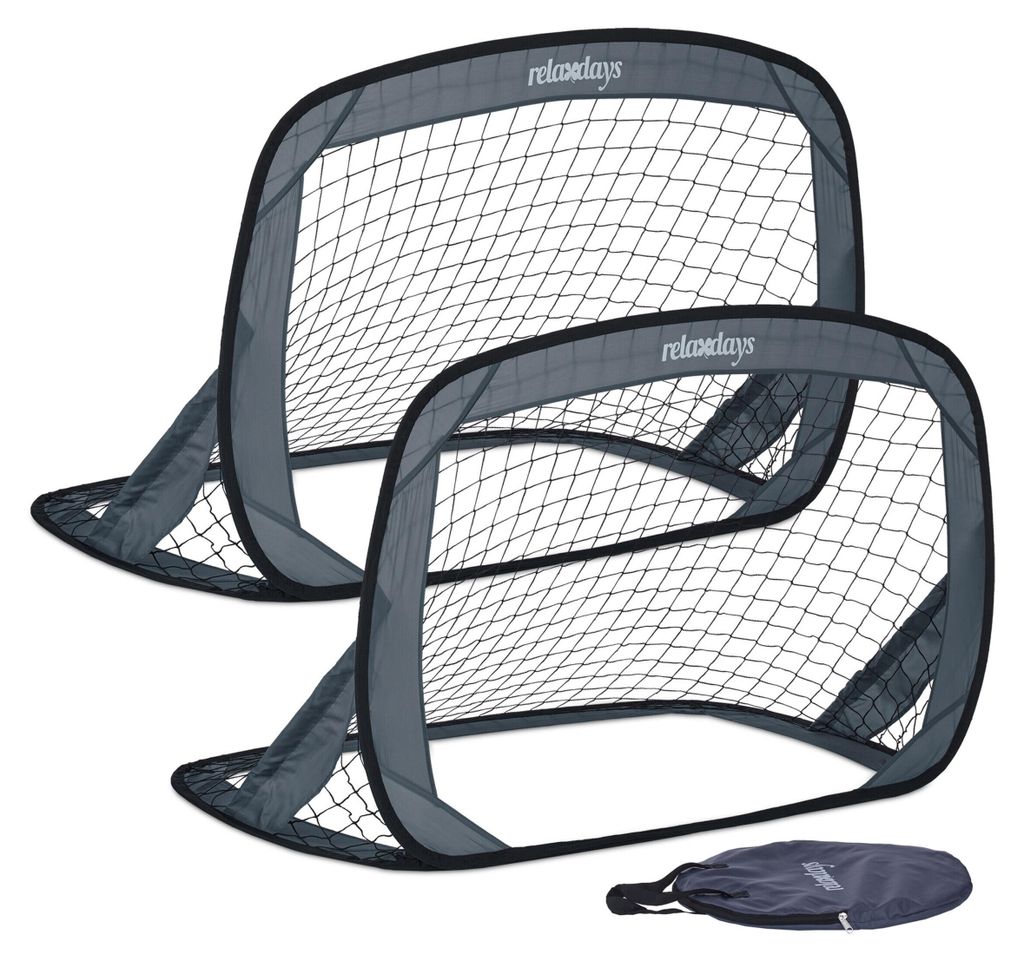 Relaxdays Pop Up Tore 2er Set, faltbare Fußballtore für den Produktbild 