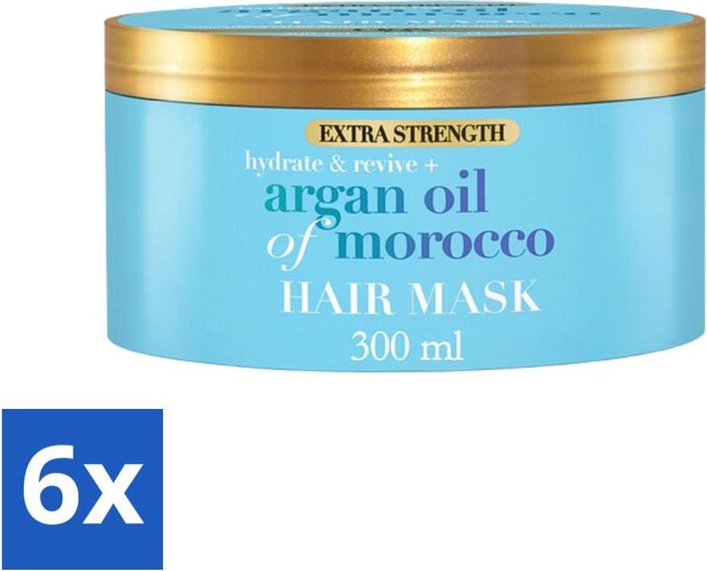 OGX – Arganöl aus Marokko – Haarmaske – Extra Stark – Für geschädigtes Haar – 300 ml - Vorteilspack - 6 Stücke