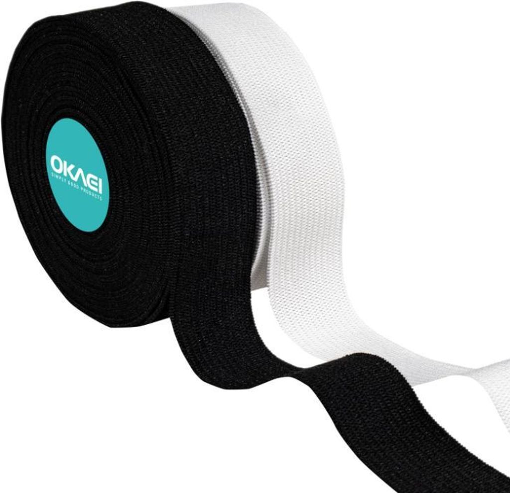Okaei Gummiband 10 mm Breit 5 M Schwarz und 5 M Weiß Ideal Produktbild 